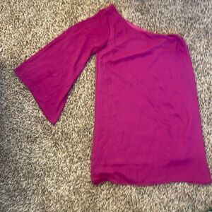 One Sleeve Deep Pink Dress